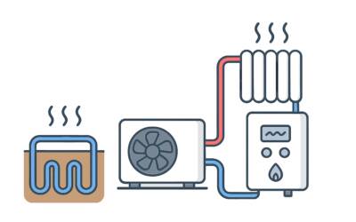 Mise en œuvre d’une pompe à chaleur AIR/EAU hybride gaz au sol avec ballon d’ECS intégré 120 litres 